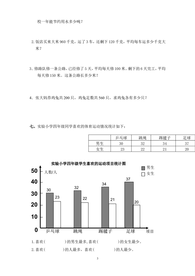 最新人教版四年级数学下册期末试题(4)_小学1-6年级全部试卷_数学_四年级_3-9-4、小学四年级数学下册_3-9-4-2、练习题、作业、试题、试卷_人教版_2023-6-17更新_单元、期中、期末试卷