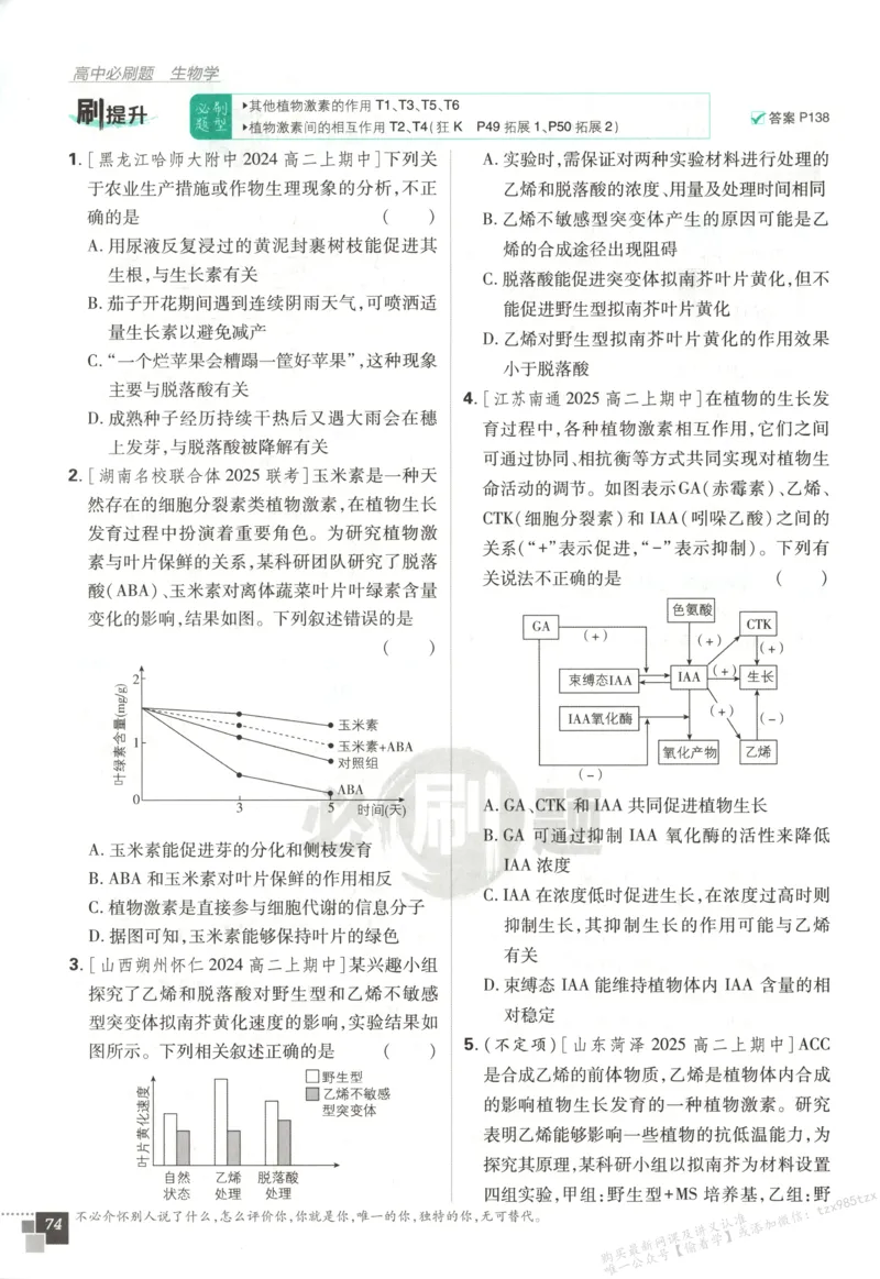 主书_生物_2026版高中必刷题生物人教版_2026版高中必刷题生物选修1RJ(1)