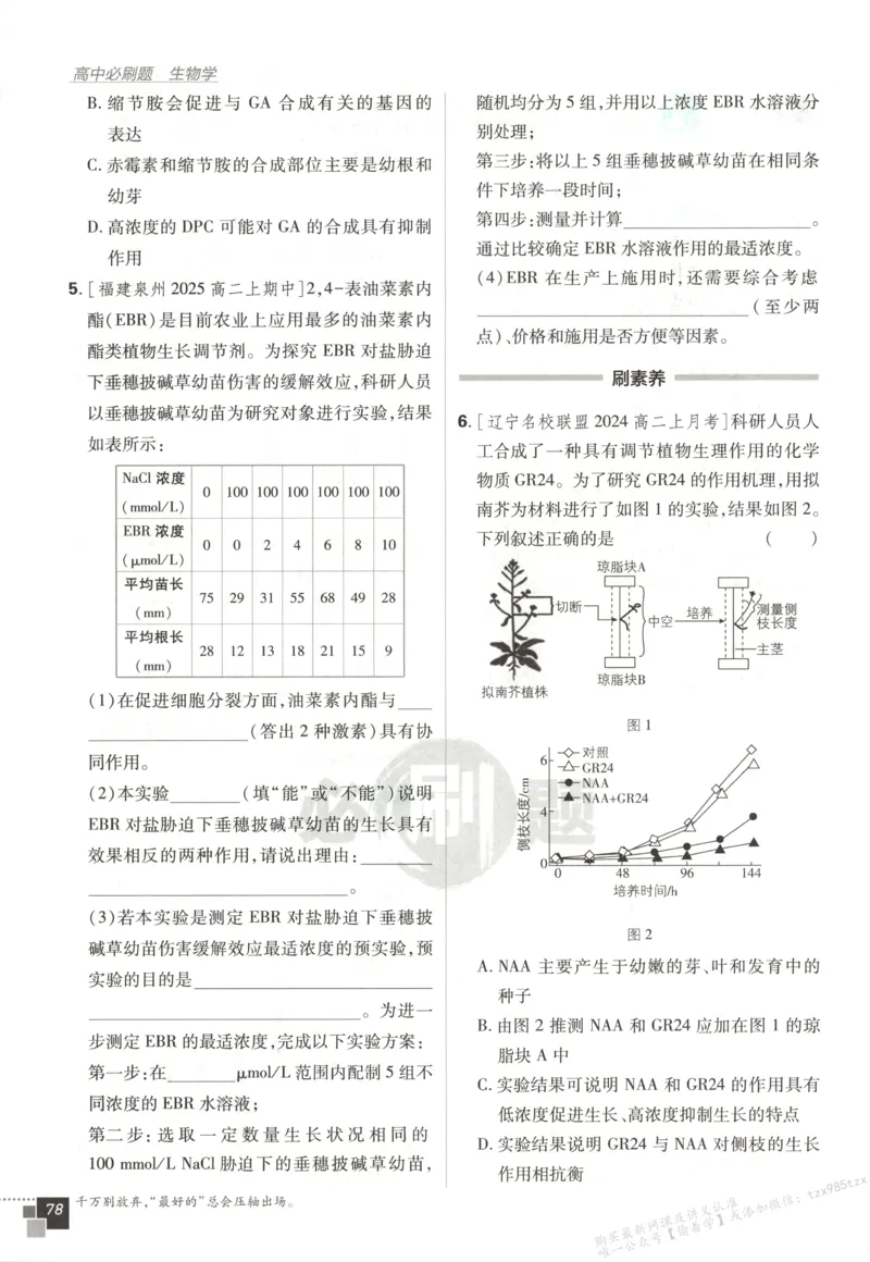 主书_生物_2026版高中必刷题生物人教版_2026版高中必刷题生物选修1RJ(1)