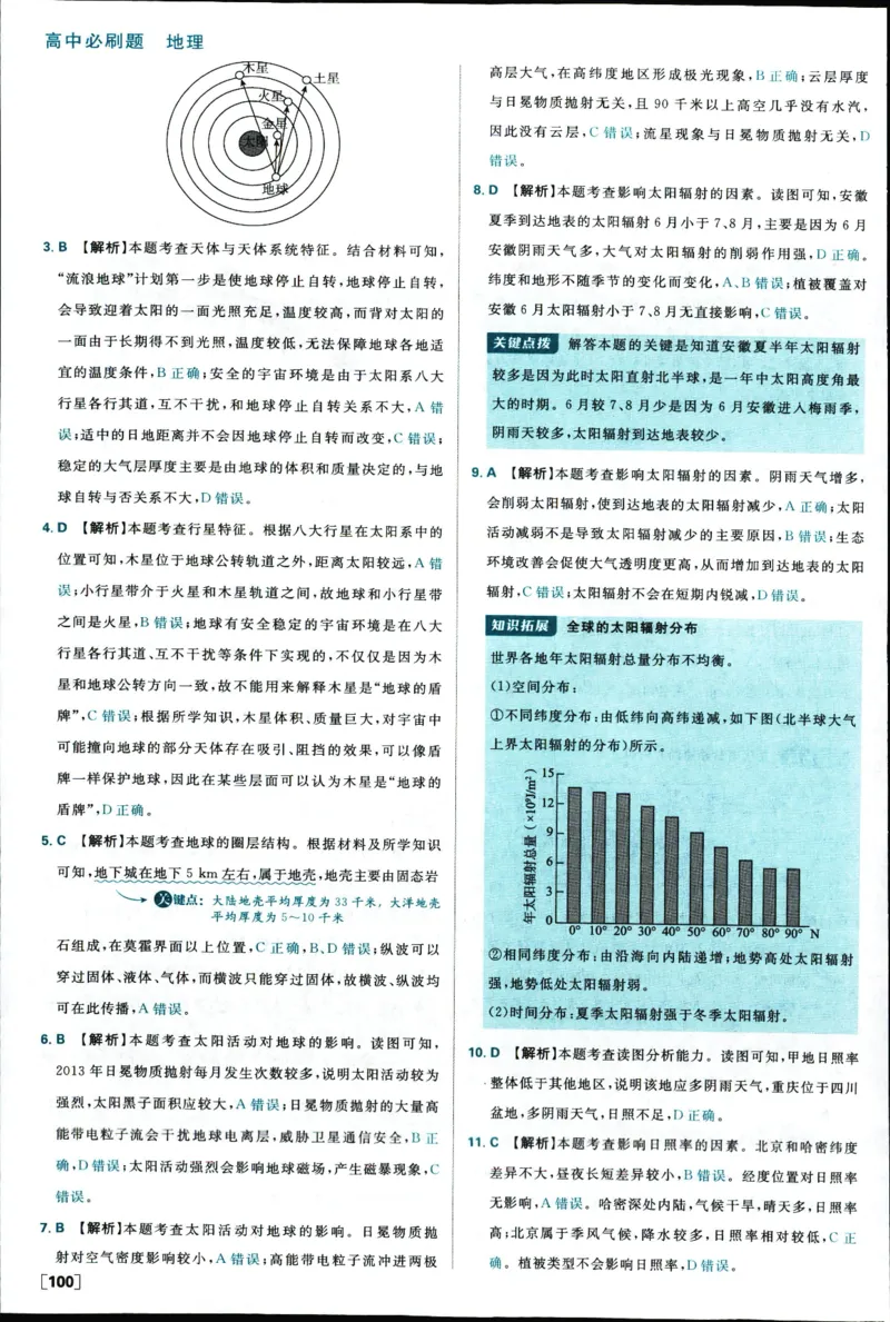 答案_地理_2026版高中必刷题地理《人教》_2026版高中必刷题地理必修1RJ