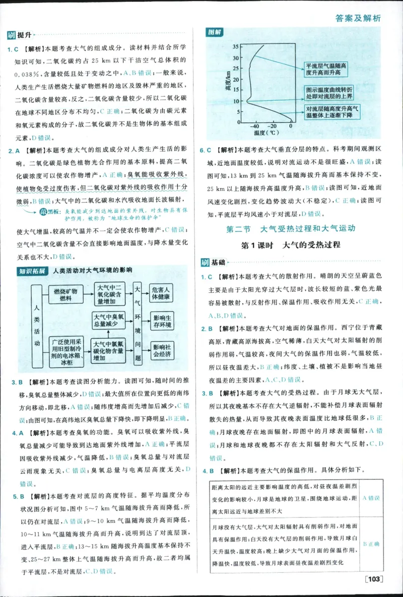 答案_地理_2026版高中必刷题地理《人教》_2026版高中必刷题地理必修1RJ