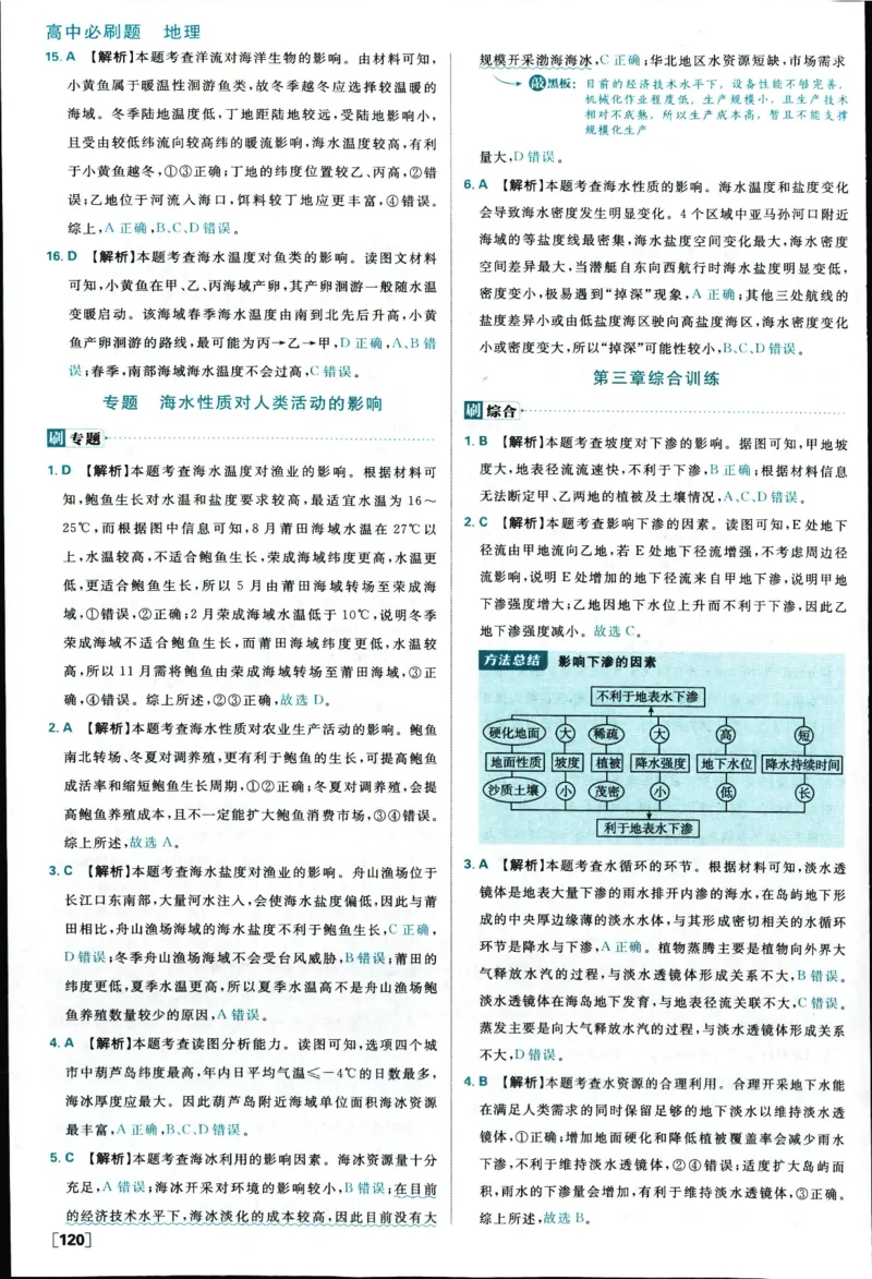 答案_地理_2026版高中必刷题地理《人教》_2026版高中必刷题地理必修1RJ