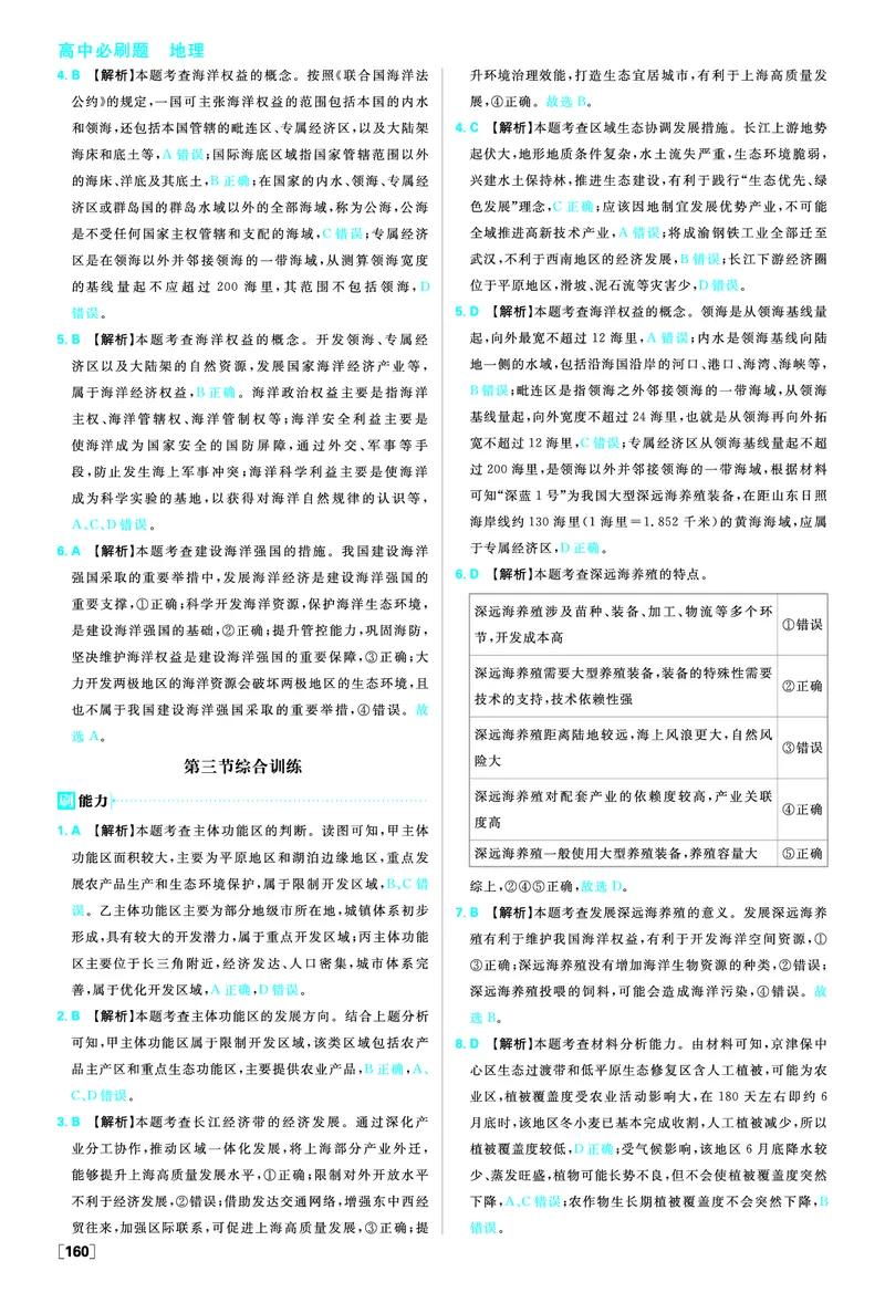 第五章环境与发展_地理_2026版高中必刷题地理《人教》_2026春高中必刷题地理必修2RJ_答案地理必修2
