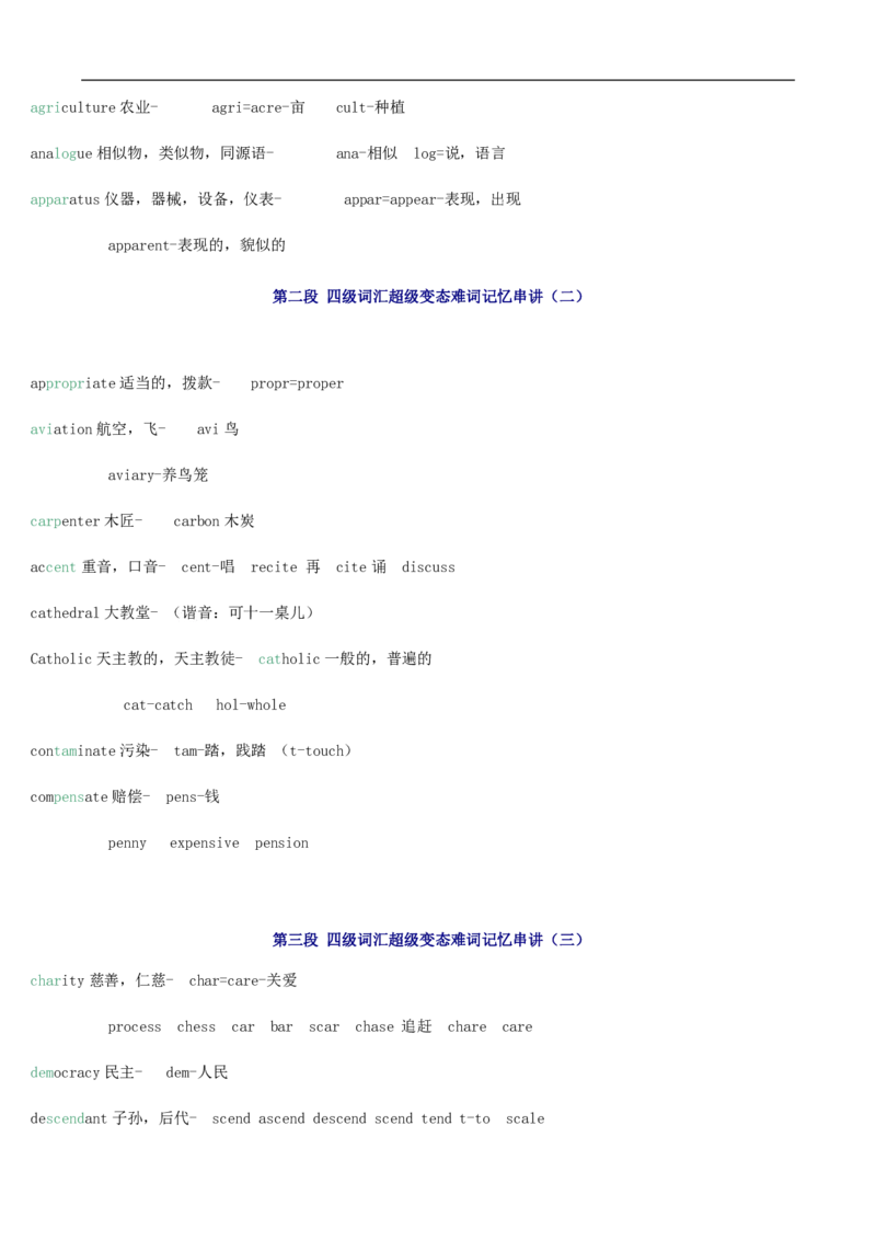 四级词汇4000快速记忆讲义（共80讲）_大学英语四六级&middot;词汇专项&middot;精品课（核心词高频词组单词记忆技巧）_四级高频词汇+单词默写本