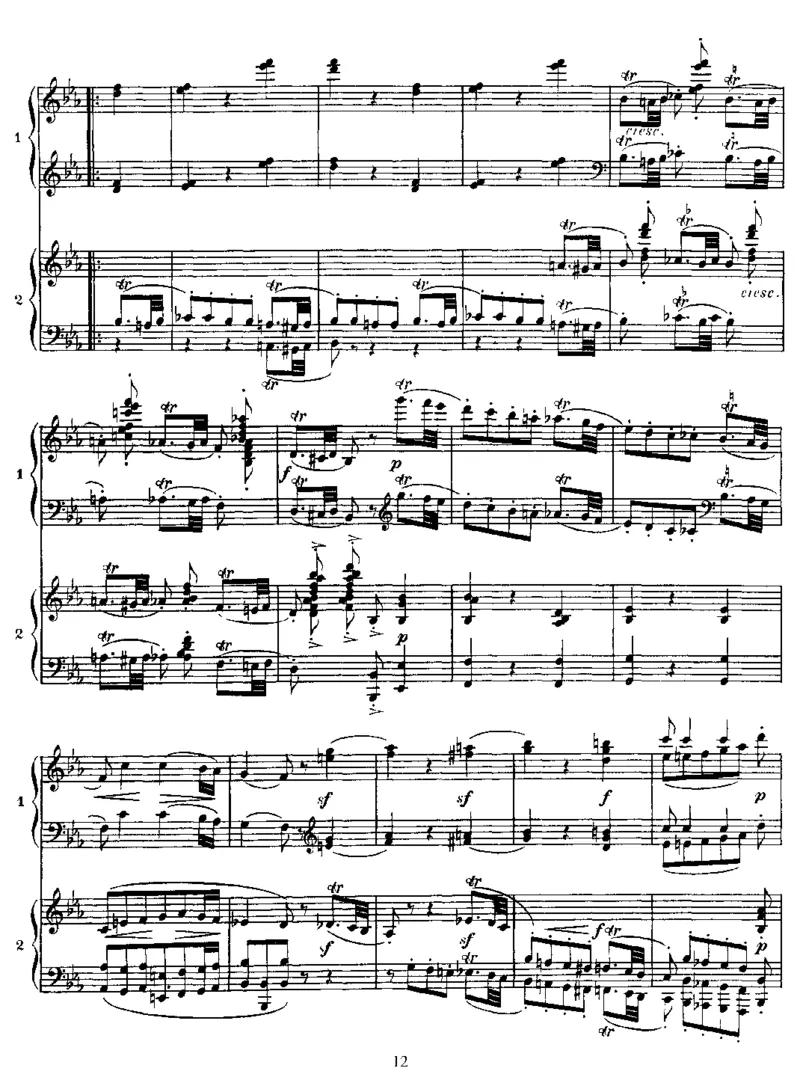 四手联弹贝多芬主题变奏曲VariationsonaThemebyBeethoven,Op35(2Piano)_一万首著名钢琴曲谱哈农贝多芬合集视频教学电子版高清无水印可打印_1古典钢琴知名音乐家谱_圣桑钢琴谱全集