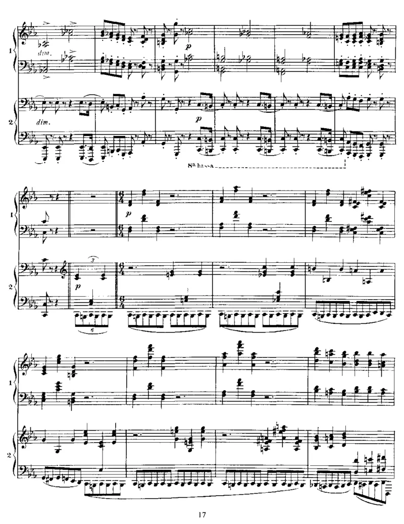 四手联弹贝多芬主题变奏曲VariationsonaThemebyBeethoven,Op35(2Piano)_一万首著名钢琴曲谱哈农贝多芬合集视频教学电子版高清无水印可打印_1古典钢琴知名音乐家谱_圣桑钢琴谱全集