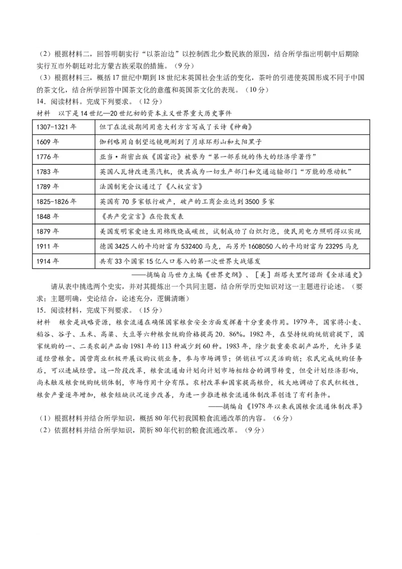 高三历史开学摸底考（全国卷&middot;统编版）（考试版A4）_2024年4月_其他_2023-2024学年高三下学期开学摸底考试卷_2023-2024学年高三历史下学期开学摸底考试卷