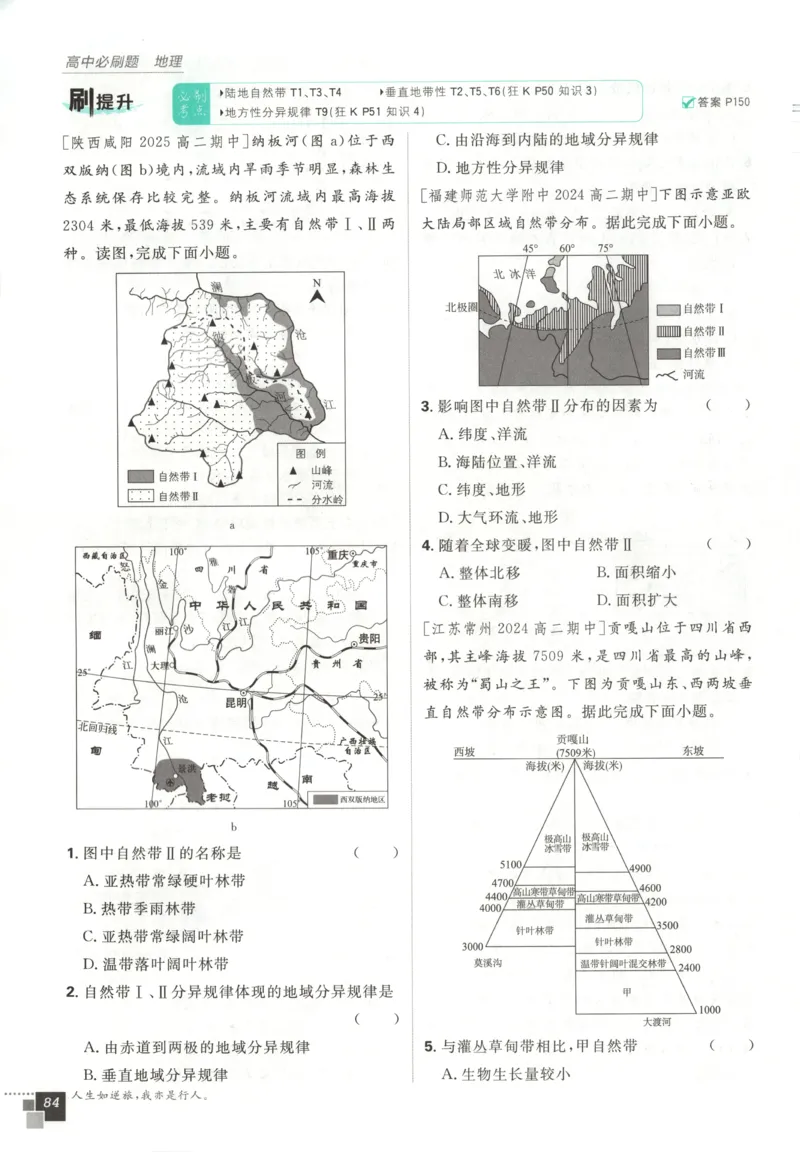主书_地理_2026版高中必刷题地理《中图版》_2026版高中必刷题地理选修1ZT