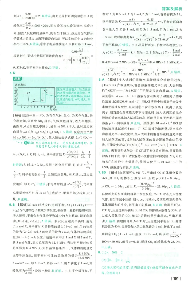 答案_化学_2026版高中必刷题化学《鲁科》_高中必刷题化学选修1LK