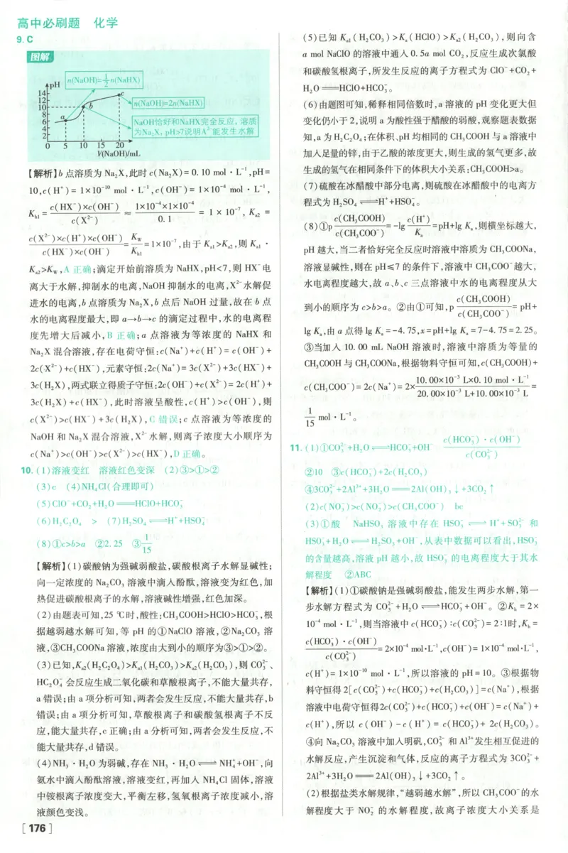 答案_化学_2026版高中必刷题化学《鲁科》_高中必刷题化学选修1LK