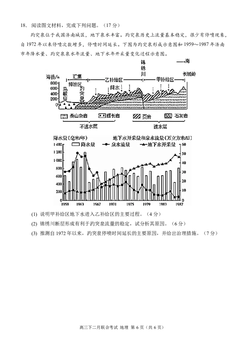 高三（地理）（2月联考）试题（定稿）_2024年2月_01每日更新_26号_2024届重庆市拔尖强基联盟（重庆育才中学、西南大学附属中学、重庆万州中学）高三下学期2月联合考试_地理