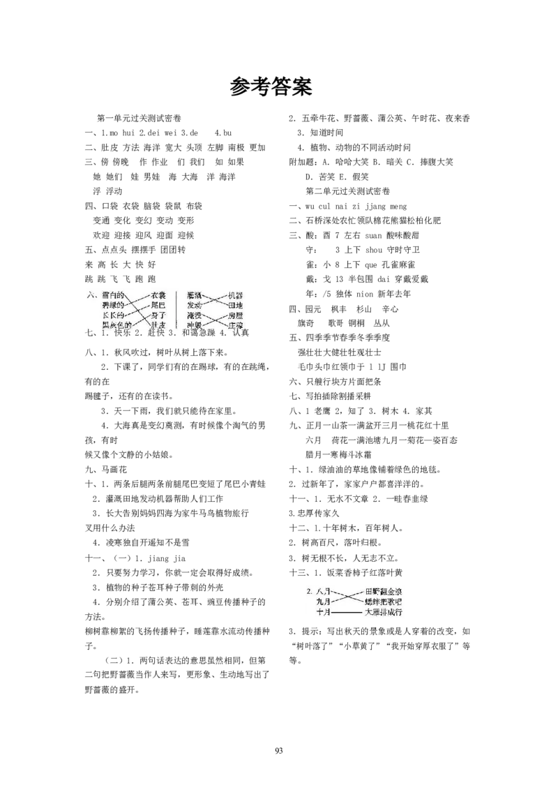 最新部编新人教版二年级语文上册(23份)全套试卷(含答案)_小学1-6年级全部试卷_语文_二年级_3-7-1、小学二年级语文上册_3-7-1-2、练习题、作业、试题、试卷_人教版