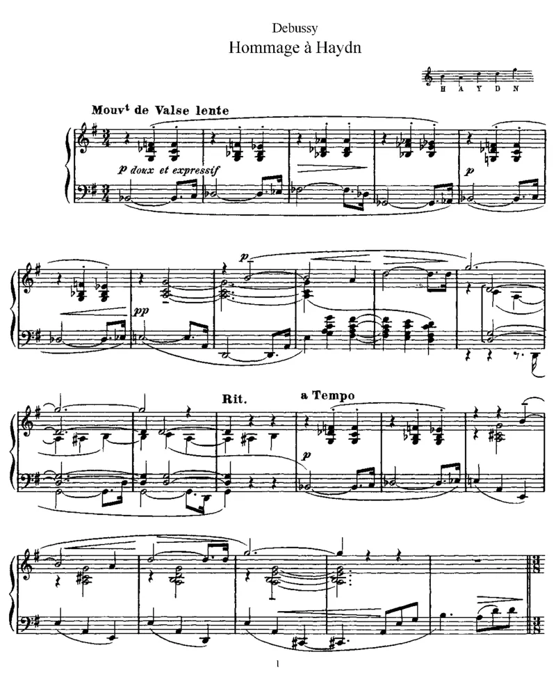 向海顿致敬_一万首著名钢琴曲谱哈农贝多芬合集视频教学电子版高清无水印可打印_1古典钢琴知名音乐家谱_德彪西钢琴谱全集