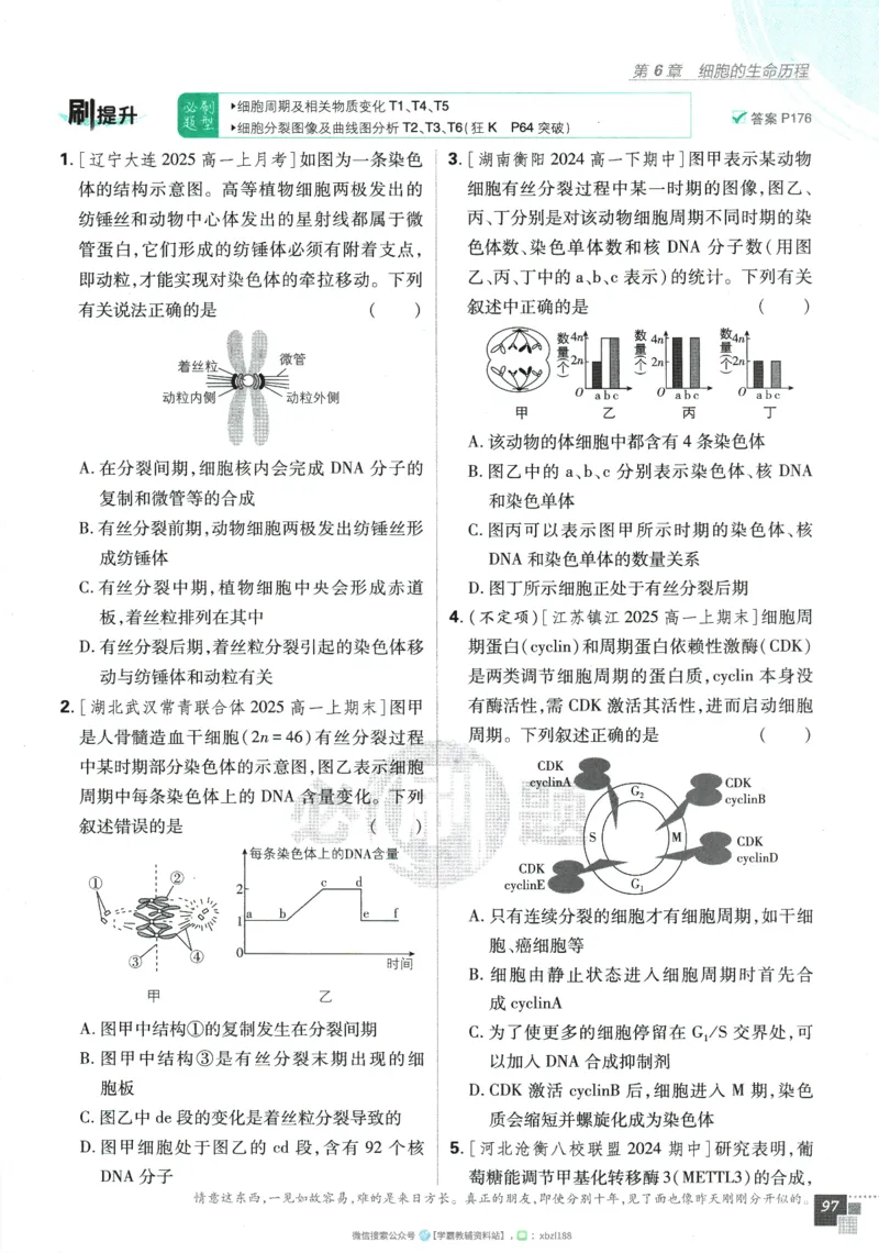 2026版《高中必刷题》生物RJ必修1_生物_2026版高中必刷题生物人教版_2026版高中必刷题生物必修1RJ