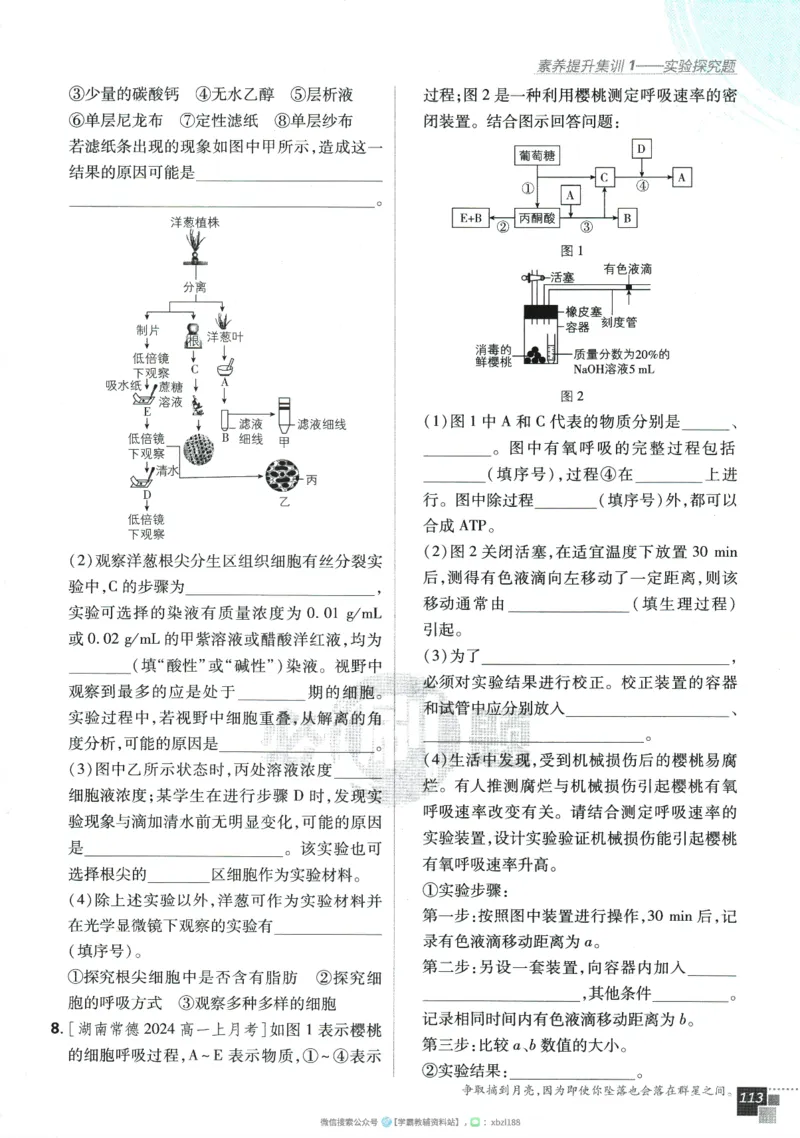 2026版《高中必刷题》生物RJ必修1_生物_2026版高中必刷题生物人教版_2026版高中必刷题生物必修1RJ