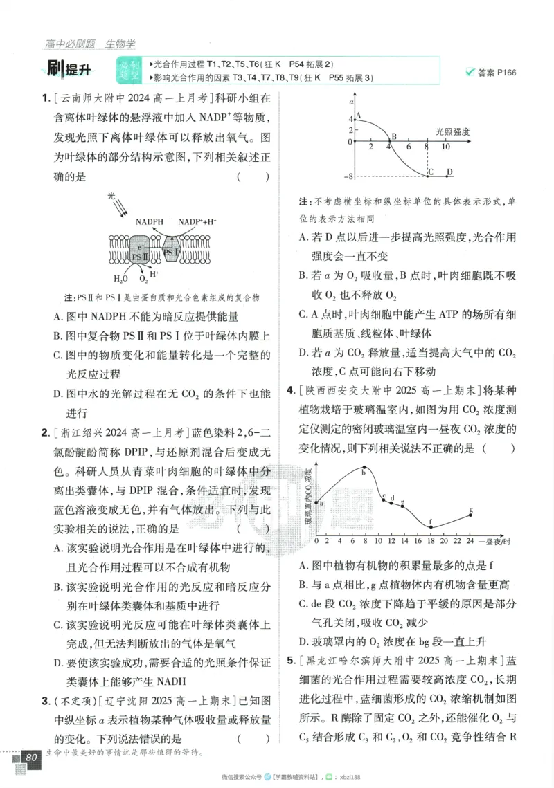 2026版《高中必刷题》生物RJ必修1_生物_2026版高中必刷题生物人教版_2026版高中必刷题生物必修1RJ