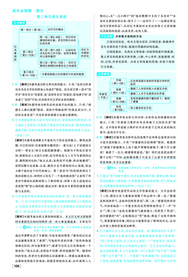 第二单元_2026版高中必刷题_语文_2026版高中必刷春语文选修中_答案语文选修中