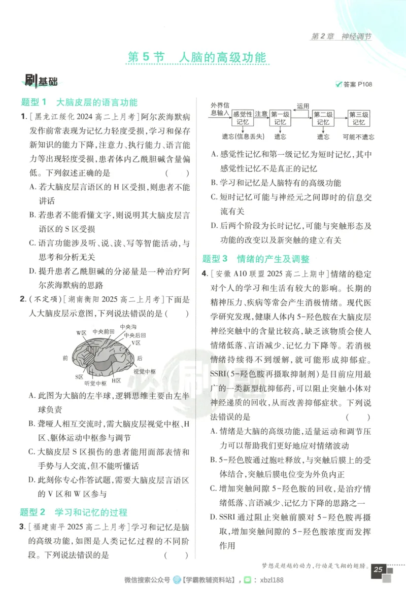 主书_生物_2026版高中必刷题生物人教版_2026版高中必刷题生物选修1RJ