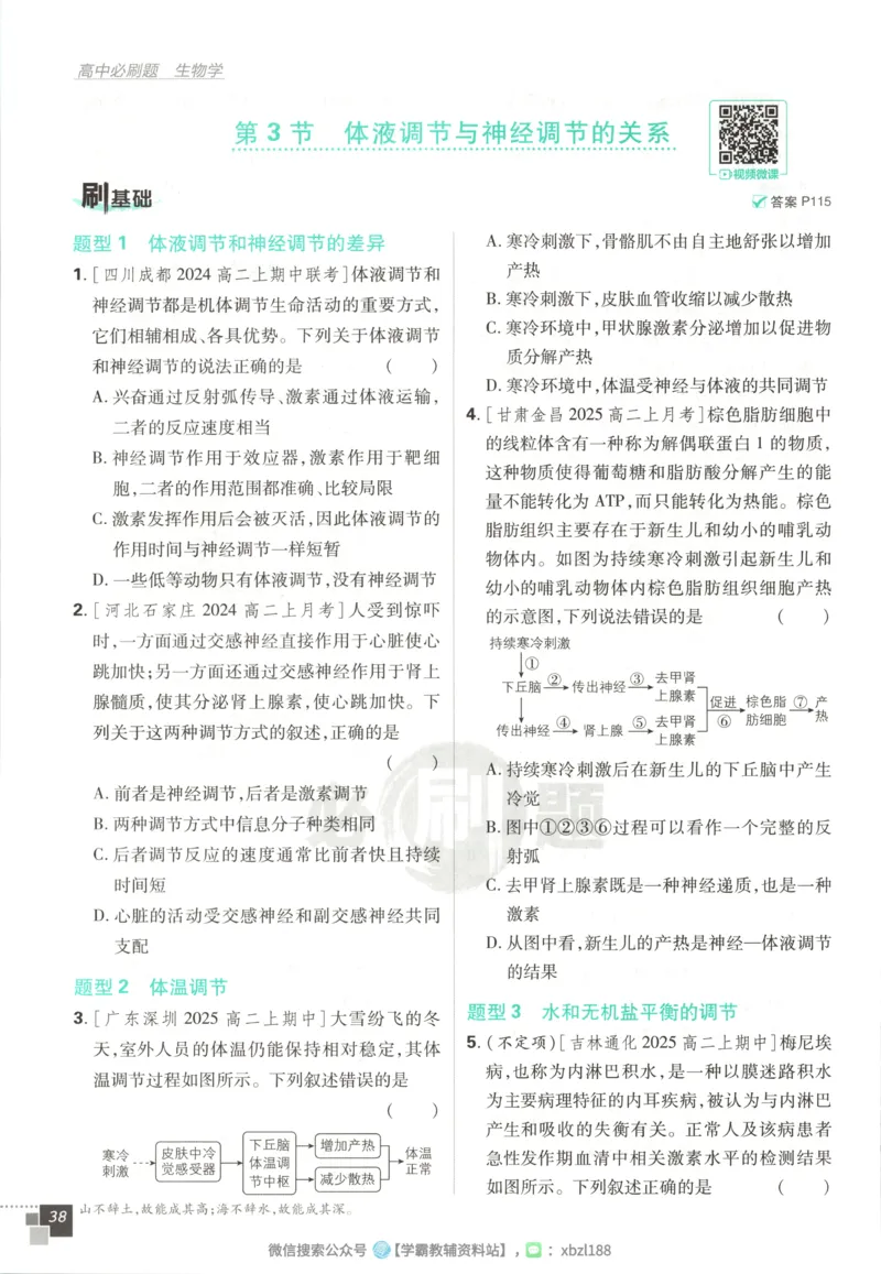 主书_生物_2026版高中必刷题生物人教版_2026版高中必刷题生物选修1RJ