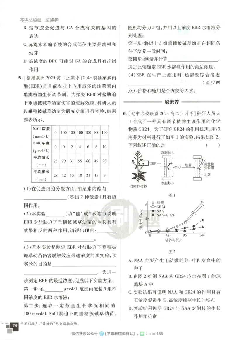 主书_生物_2026版高中必刷题生物人教版_2026版高中必刷题生物选修1RJ