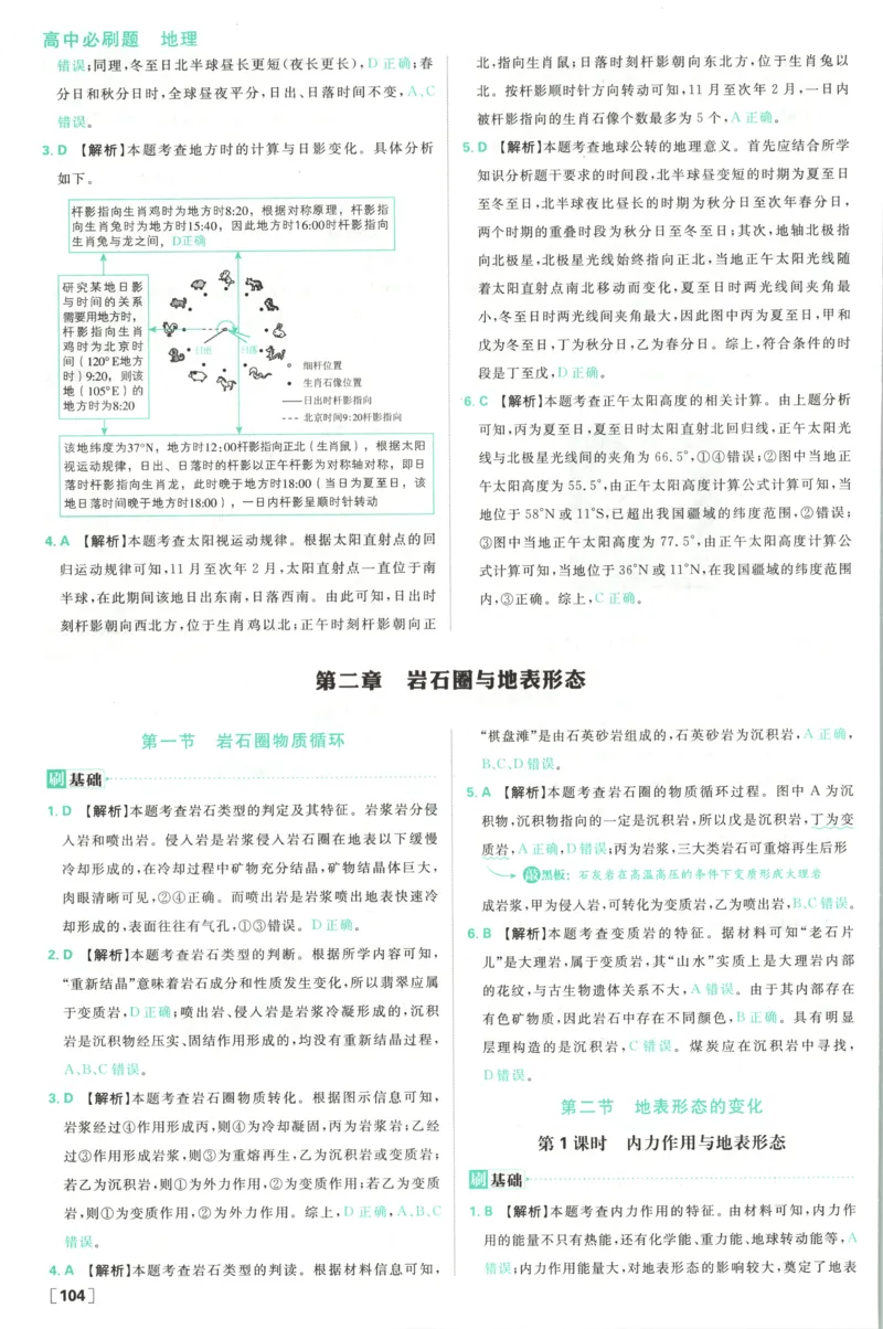 答案_地理_2026版高中必刷题地理《湘教》_高中必刷题地理选修1XJ