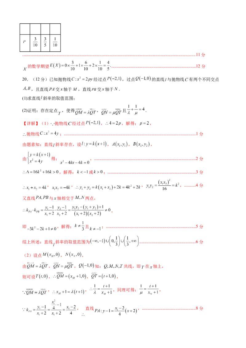 高三理科数学开学摸底考（全国甲卷、乙卷通用）（解析版）_2024年4月_其他_2023-2024学年高三下学期开学摸底考试卷_2023-2024学年高三数学下学期开学摸底考试卷