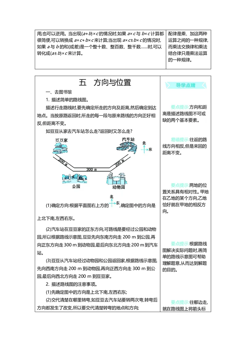 四年级上册数学北师版知识要点_小学1-6年级全部试卷_数学_四年级_3-9-3、小学四年级数学上册_3-9-3-1、复习、知识点、归纳汇总_北师大版