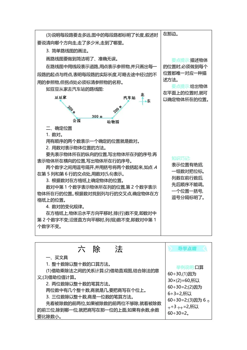四年级上册数学北师版知识要点_小学1-6年级全部试卷_数学_四年级_3-9-3、小学四年级数学上册_3-9-3-1、复习、知识点、归纳汇总_北师大版