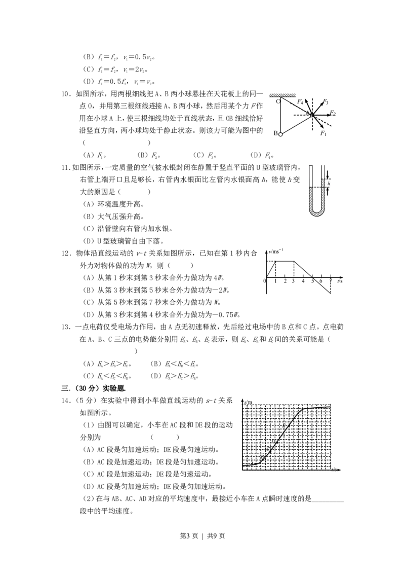 2007年上海高考物理真题及答案_zz20高中真题试卷_物理高考真题试卷_旧1990-2007&middot;高考物理真题_1990-2007&middot;高考物理真题&middot;PDF_上海