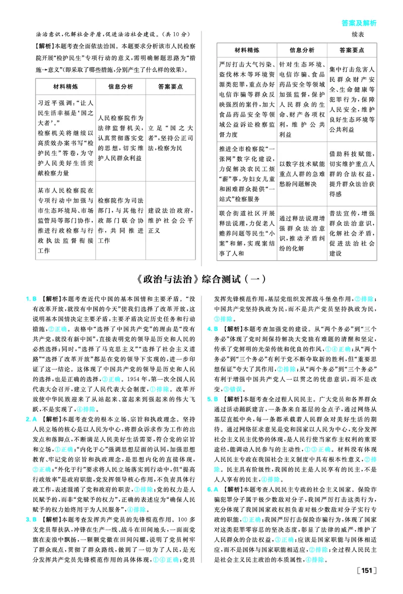 第三单元高考强化_2026版高中必刷题_政治_2026春高中必刷题政治必修3_答案政治必修3