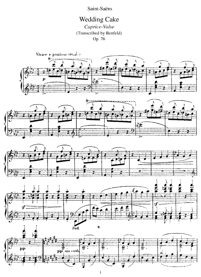 新婚蛋糕WeddingCake,Op76_一万首著名钢琴曲谱哈农贝多芬合集视频教学电子版高清无水印可打印_1古典钢琴知名音乐家谱_圣桑钢琴谱全集