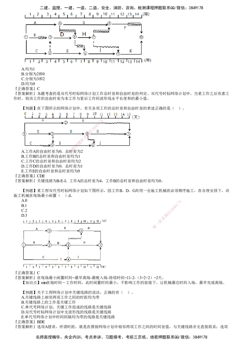 第02讲　网络计划技术（二）_监理工程师_2025监理工程师_2025年监理工程师SVIP_2025年监理土建控制SVIP_03-习题精析✿实战特训✿模考通关_进度控制（土建）（2025）