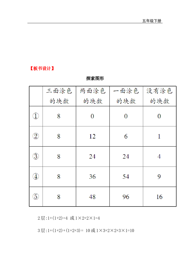 探索图形_小学1-6年级全部试卷_数学_五年级_3-10-4、小学五年级数学下册_3-10-4-3、课件、讲义、教案_2.人教版五（下）数学全册教案、导学案_电子教案_电子教案_第3单元长方体和正方体