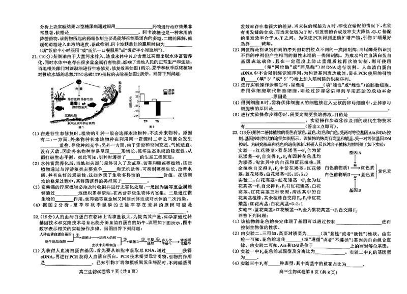 高三生物_2024年4月_01按日期_11号_2024届河北省保定市高三第一次模拟考试_河北省保定市、邢台市2024年高三第一次模拟考试生物