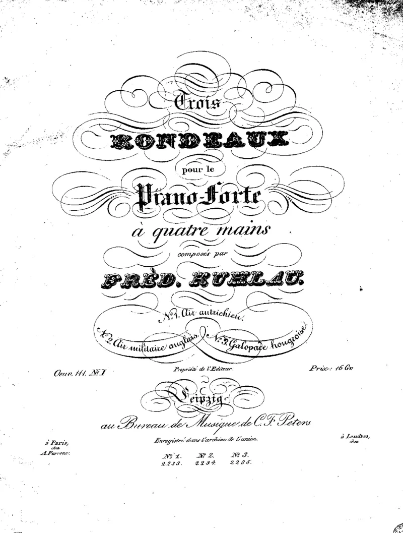 回旋曲3_Rondos_Piano_Duet_Op111_一万首著名钢琴曲谱哈农贝多芬合集视频教学电子版高清无水印可打印_1古典钢琴知名音乐家谱_库劳钢琴谱全集