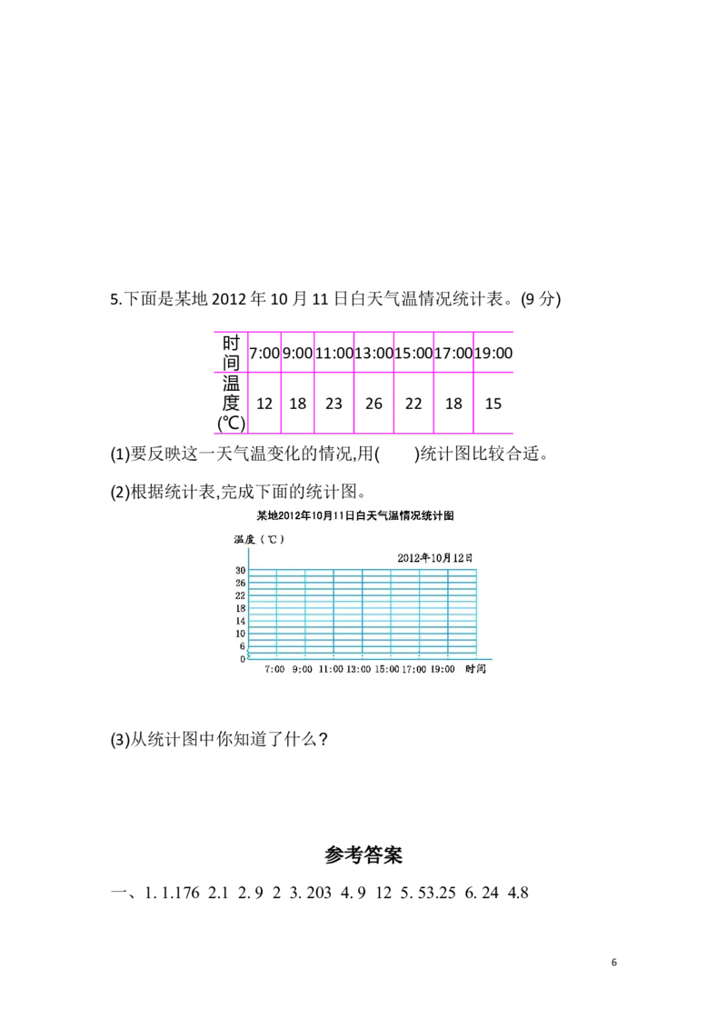 期末测试题_小学1-6年级全部试卷_数学_五年级_3-10-3、小学五年级数学上册_3-10-3-2、练习题、作业、试题、试卷_青岛版_期末测试卷