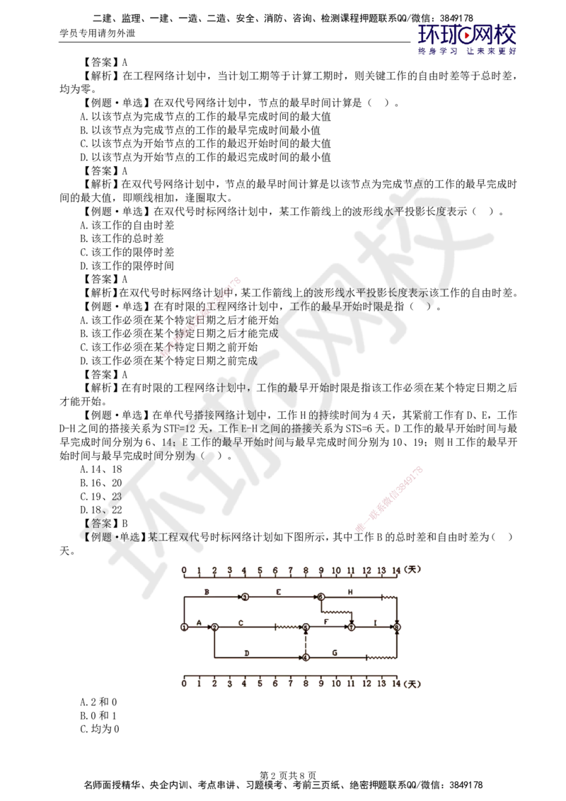 第5讲进度精题必练（二）_监理工程师_2025监理工程师_2025年监理工程师SVIP_2025年监理水利控制SVIP_03-习题精析✿实战特训✿模考通关_讲义