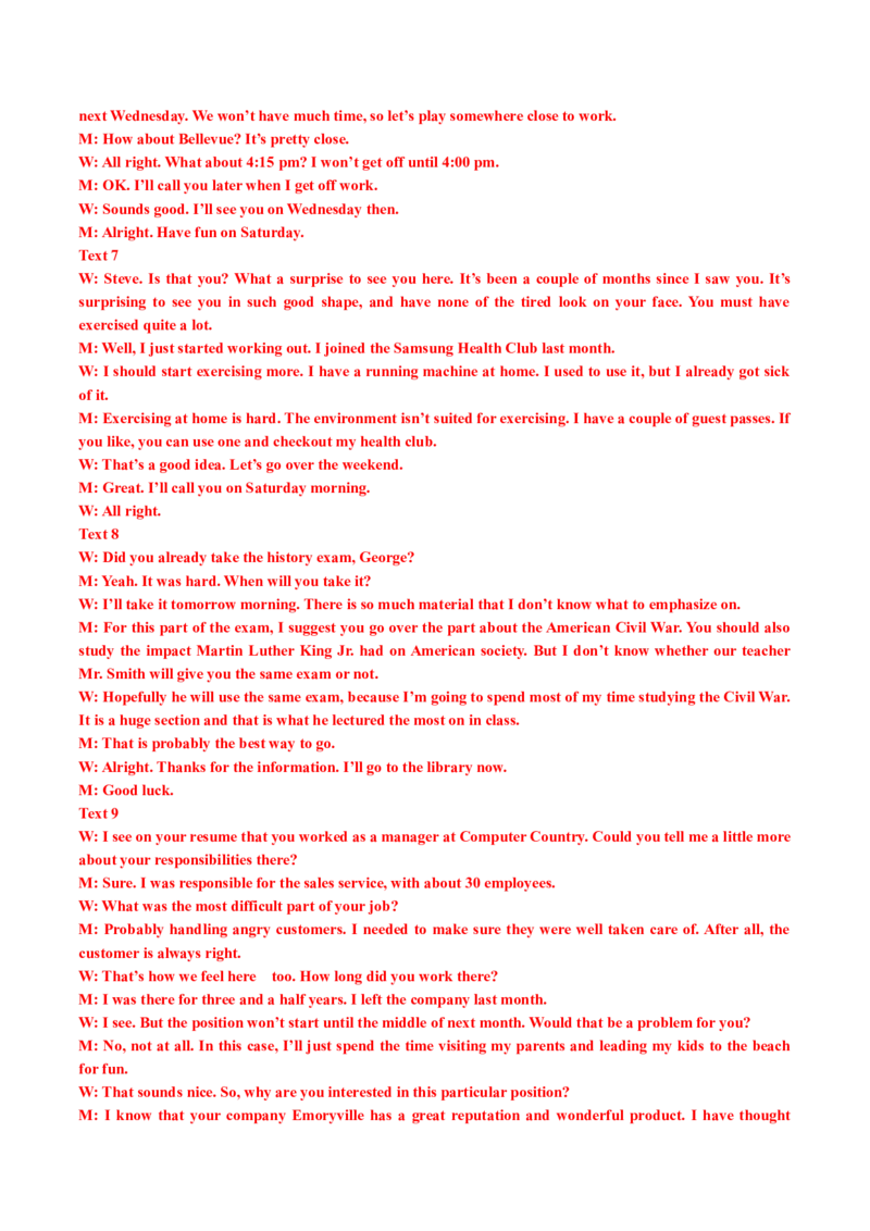 高考英语听力模拟训练15(答案和听力原文)_2024年5月_01按日期_1号_2024高考英语听力专题（80套模拟训练+历年真题）(附音频）_高考英语听力高分80套模拟训练