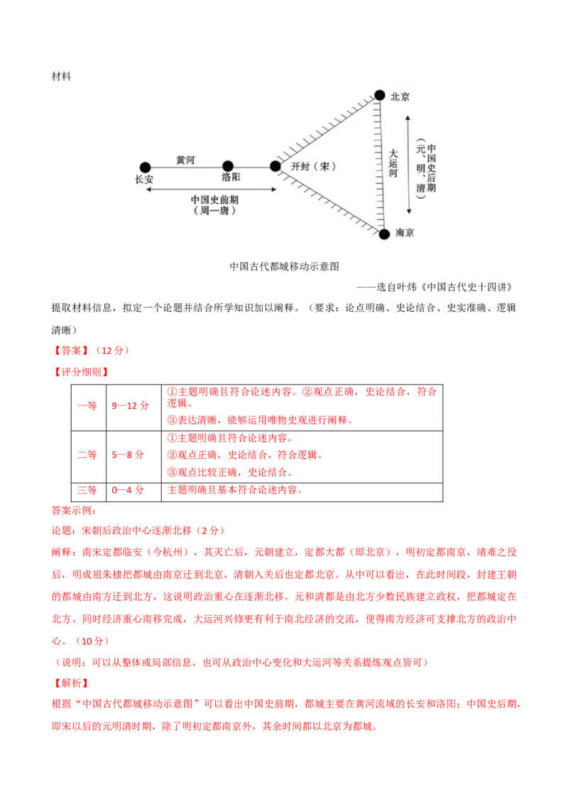 高三历史开学摸底考（新高考七省专用）（解析版）_2024年4月_其他_2023-2024学年高三下学期开学摸底考试卷_2023-2024学年高三历史下学期开学摸底考试卷