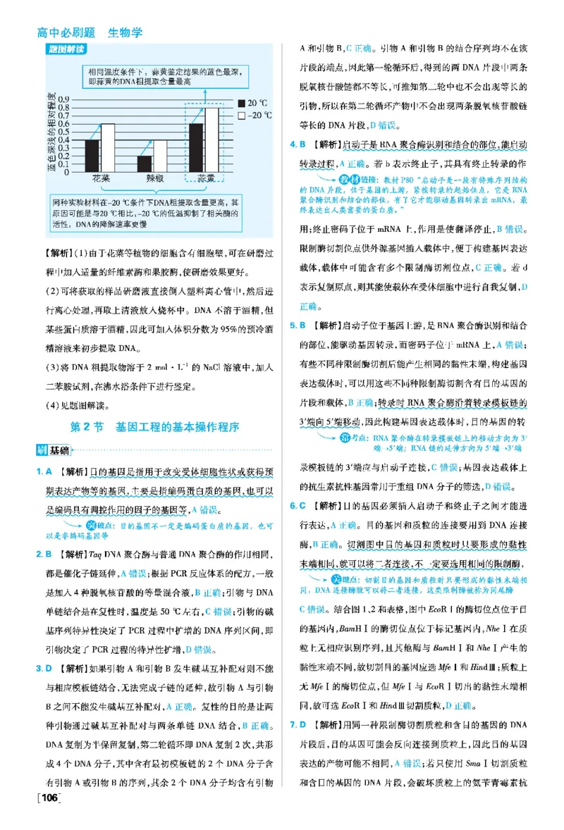 第3章基因工程_生物_2026版高中必刷题生物人教版_2026春高中必刷题生物选修3RJ_答案生物选修三