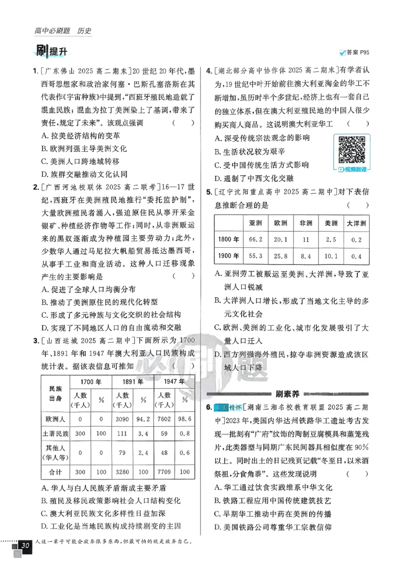 主书历史选修3_历史_2026春高中必刷题历史选修3RJ