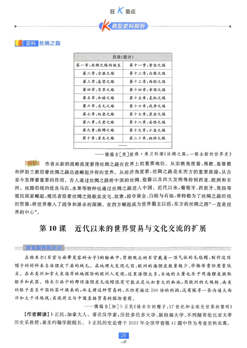 狂k重点历史选修3_历史_2026春高中必刷题历史选修3RJ