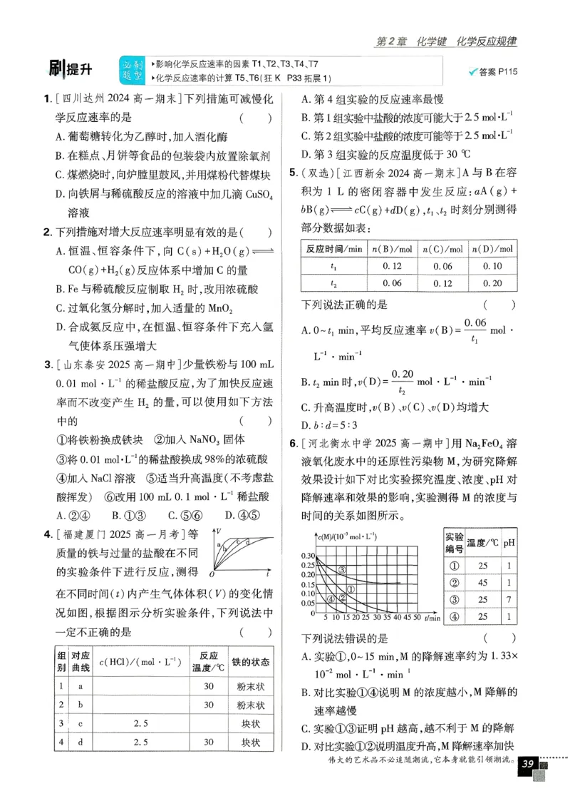 主树化学必修2LK-2_化学_2026版高中必刷题化学《鲁科》_26春化学-鲁科-必修二