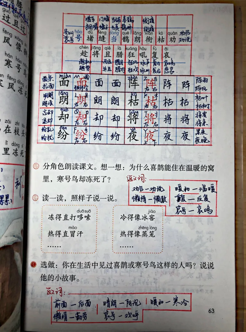 小学二年级上册上学期-部编版语文：寒号鸟预习笔记_小学1-6年级全部试卷_语文_二年级_3-7-1、小学二年级语文上册_3-7-1-1、复习、知识点、归纳汇总_部编版