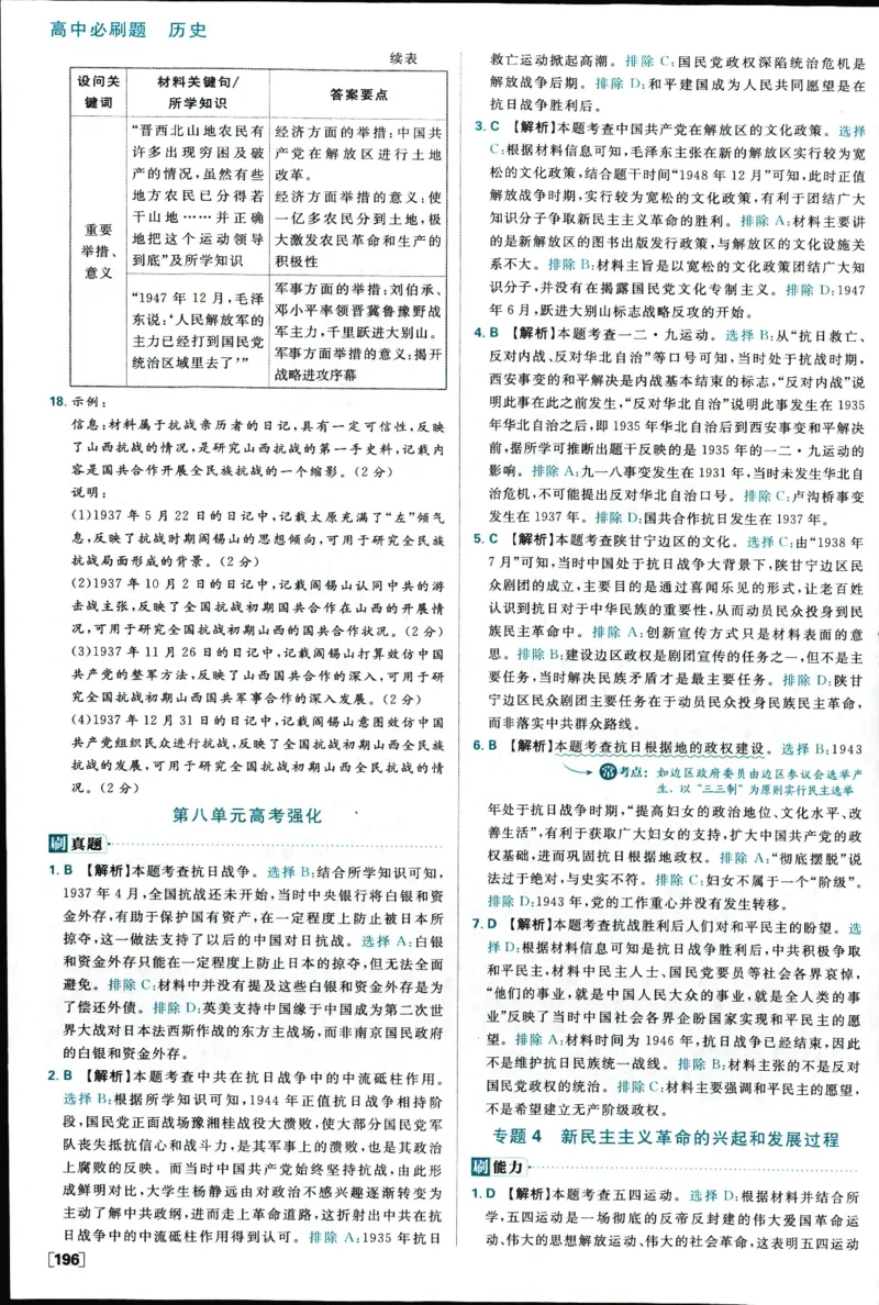 高中必刷题历史必修上人教答案狂k都在里面了_历史_2026高中必刷题历史必修上RJ