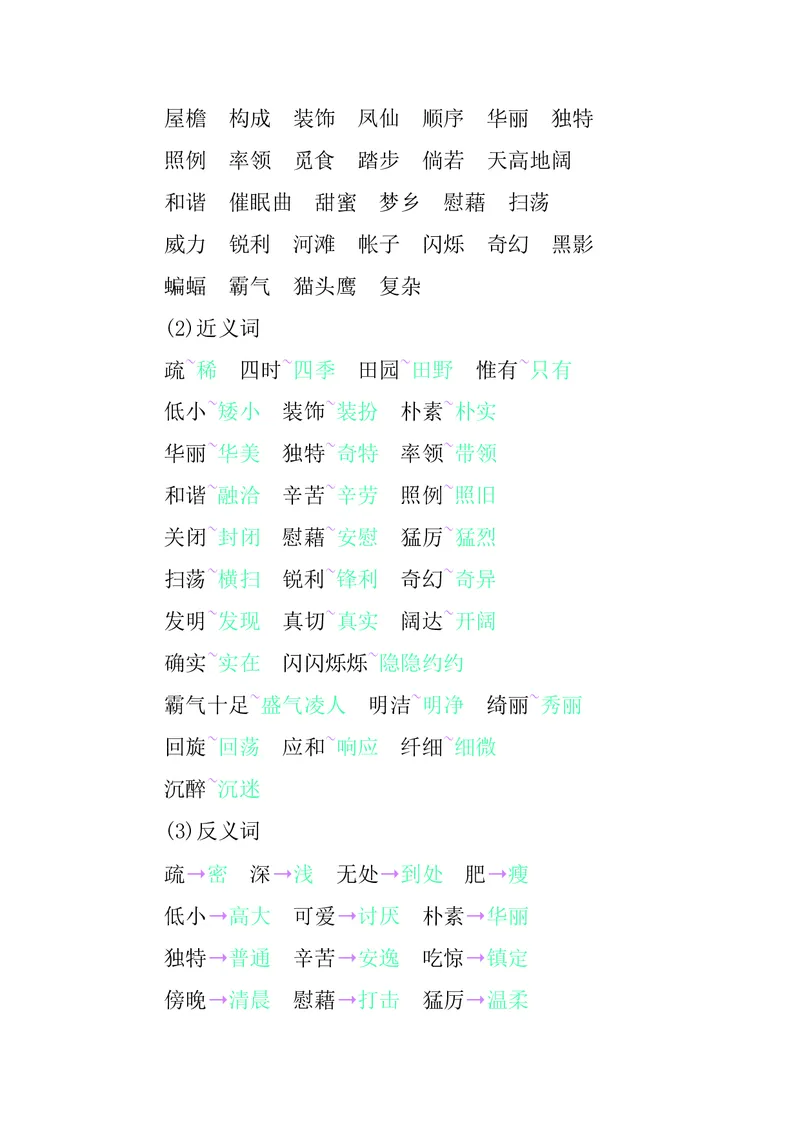 四年级下册语文部编版知识要点汇总_小学1-6年级全部试卷_语文_四年级_3-9-2、小学四年级语文下册_3-9-2-1、复习、知识点、归纳汇总_部编（人教）版