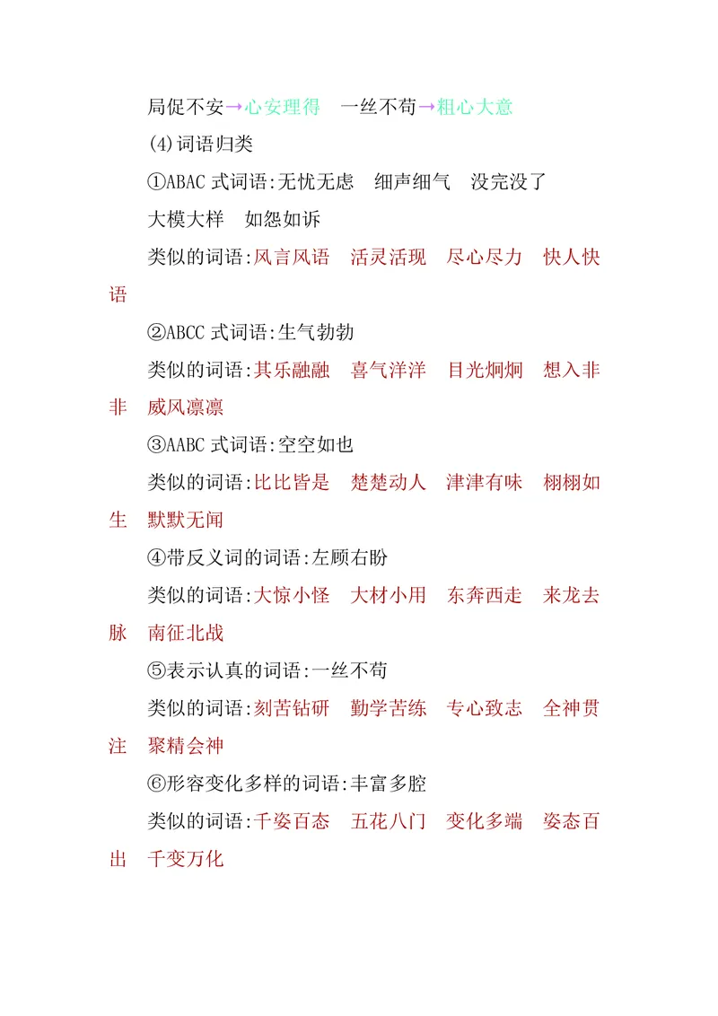 四年级下册语文部编版知识要点汇总_小学1-6年级全部试卷_语文_四年级_3-9-2、小学四年级语文下册_3-9-2-1、复习、知识点、归纳汇总_部编（人教）版