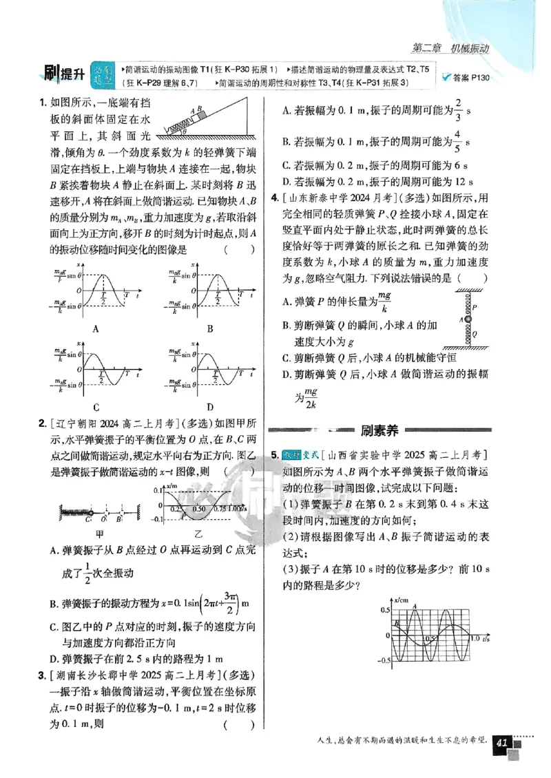 2025秋高中必刷题物理RJ版选修1_2026版高中必刷题_物理_2026版高中必刷题物理人教版_2026版高中必刷题物理选修一人教版