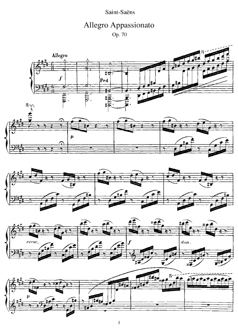 热情的快板AllegroAppassionato,Op70_一万首著名钢琴曲谱哈农贝多芬合集视频教学电子版高清无水印可打印_1古典钢琴知名音乐家谱_圣桑钢琴谱全集