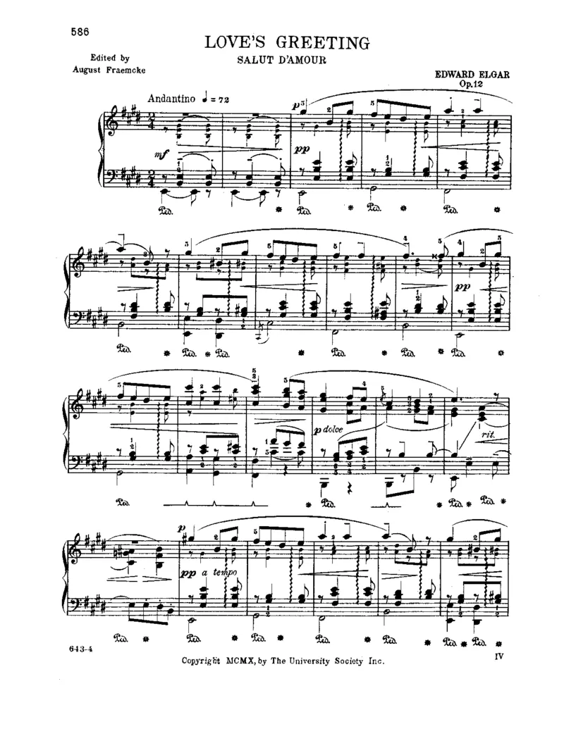 爱德华.埃尔加爱的致意_一万首著名钢琴曲谱哈农贝多芬合集视频教学电子版高清无水印可打印_06影视钢琴谱合集_影视主题曲钢琴谱